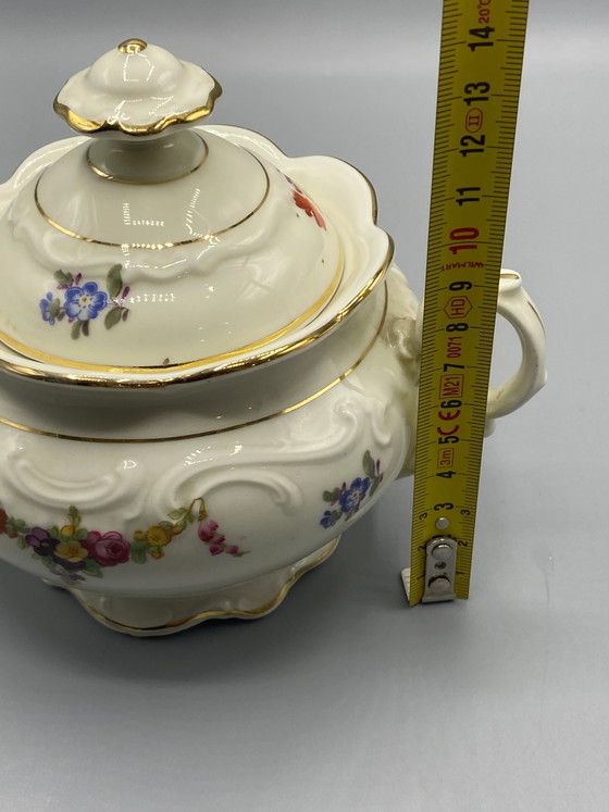Schumann Arzberg Bavaria Polychrome Floral Porcelain Covered Sugar Bowl – Decorative Objects, Klassiek (photo 7 of 8)