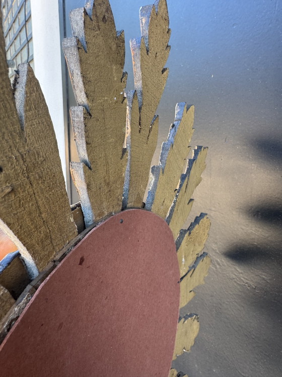 Image 1 of Antique Gold Sunburst Convex Mirror