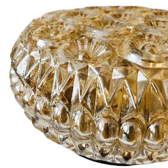 Image 1 of Lampada da soffitto di metà secolo, lampada da soffitto color ambra, stile carnevale, anni '60