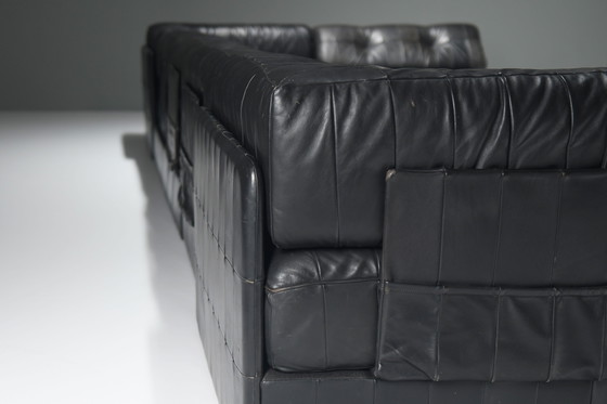 Image 1 of Stunning Vintage DS-88 Sofa in Black Leather by Team De Sede for De Sede Swiss