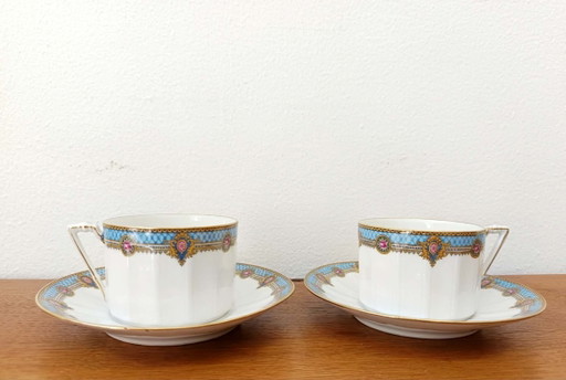 7x tasses à café Limoges Chabrol & Poirier 1925 art déco