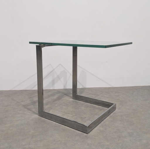 Side Table in Glass and Chromed