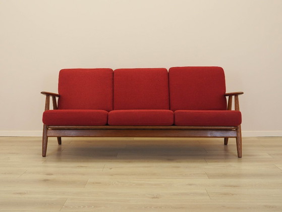 Image 1 of Canapé rouge CIGAR, design danois, années 1960, designer : Hans J. Wegner, fabricant : Getama