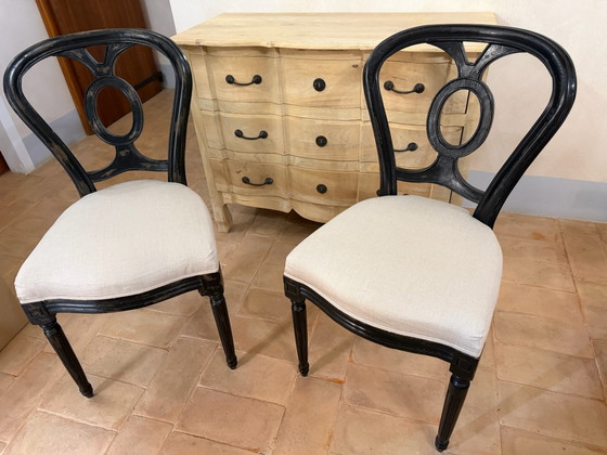 Coppia sedie Dialma Brown - nero anticato e lino écru, Sedie da pranzo, Legno, Tessile, Talpa (foto 7 di 13)