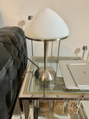 Vintage MUSHROOM Table Lamp/ Opal Glass Light/ 80s Desk Lamp/ Mushroom Standing Lamp/ Mid Cenctury Modern Light Mushroom Lamp