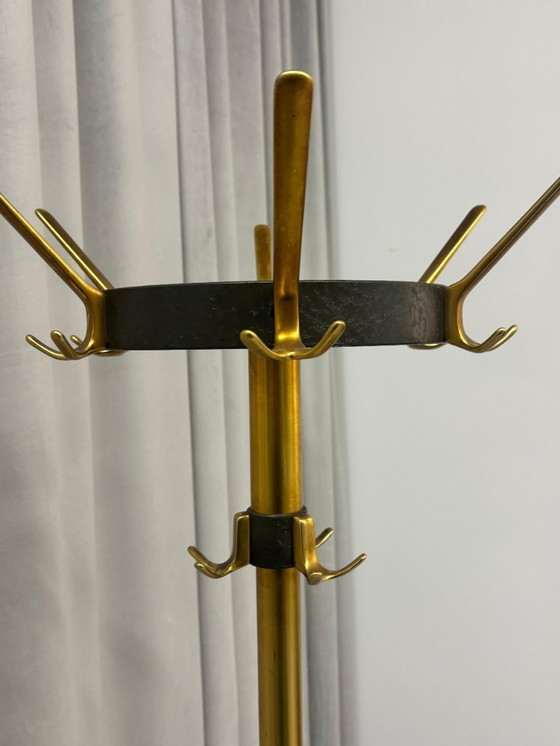 Image 1 of Vintage Brass & Metal Coat Stand by Jacques Adnet, France 1950’s