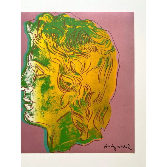 Image 1 of Edición limitada de la litografía CMOA de Andy Warhol | Retrato Pop Art "Alejandro Magno"