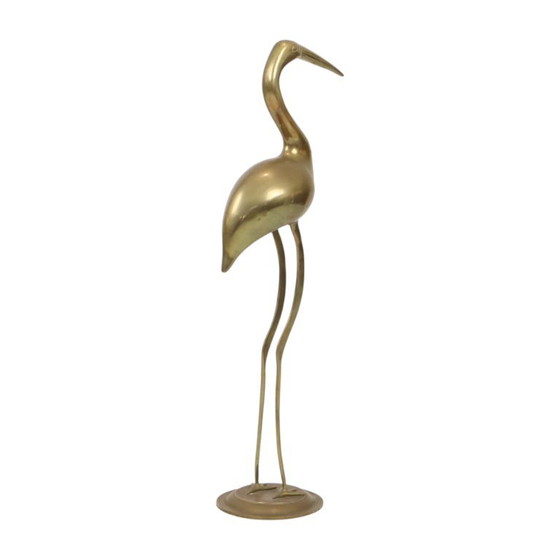 Large Brass Crane Bird XL Hollywood Regency Design 61cm – Decorative Objects (photo 4 of 15)