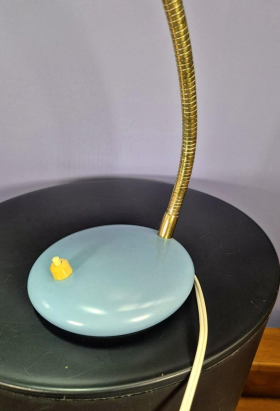 Image 1 of Massive desk lamp in light blue pastel.