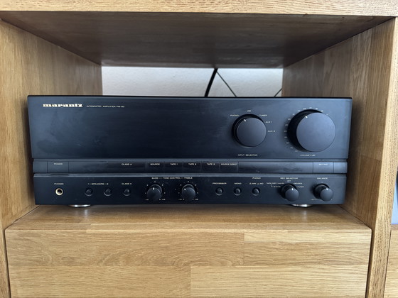 Image 1 of Mobile hi-fi in rovere massello con Marantz PM80 e B&W 685