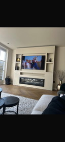 Luxury cinewall 245 cm wide with electric fireplace & TV niche