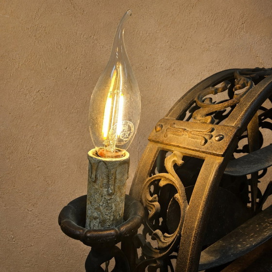 Image 1 of Lampada da terra antica americana in stile Art Nouveau con ventilatore "Luminaire" Cincinnati Victor Co