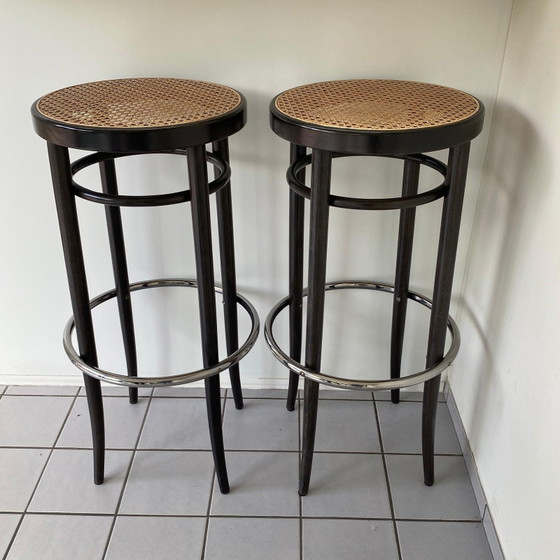 Set da pranzo originale Thonet: tavolo ovale + 6 sedie modello 19 (marcato 1987) – espandibile con 2 (photo 7 of 15)
