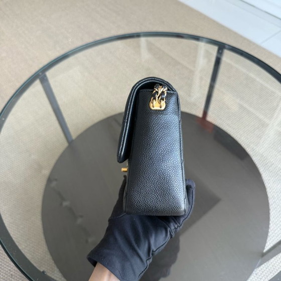 Image 1 of Chanel Seasonal Flap Bag - Caviar Quilted Medallion Soul Black Caviar Gold Hardware Microchip