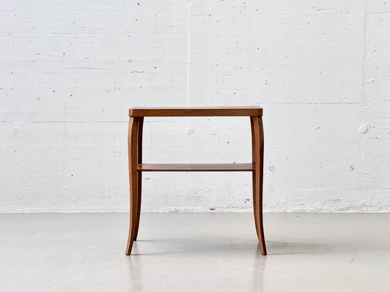 Image 1 of Table d'appoint en bois avec compartiment de rangement, années 1950