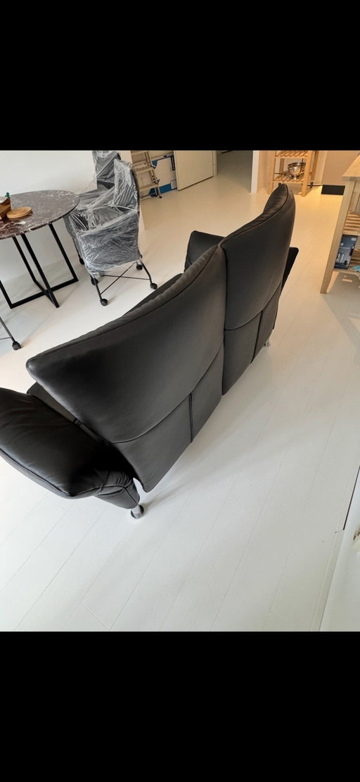 De Sede DS schwarzes Ledersofa