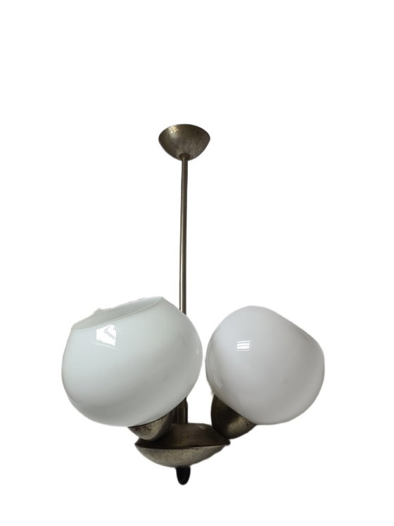 Kroonluchter in art-decostijl, Polen, jaren 70 – Glass, Metal (photo 5 of 14)