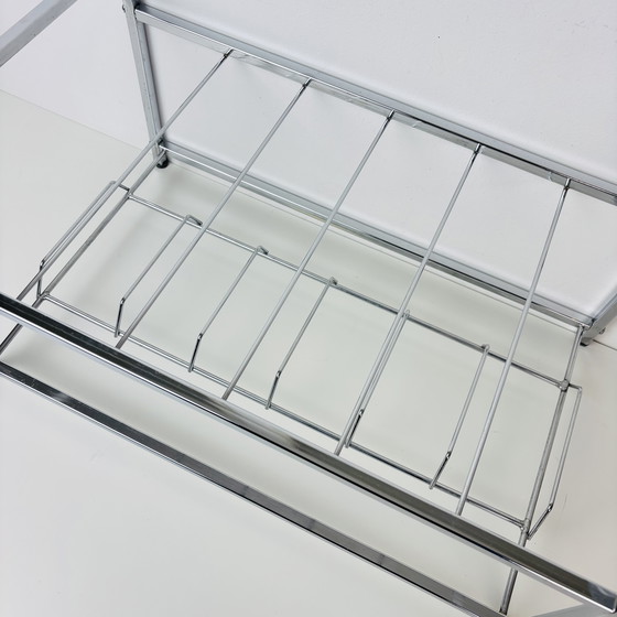 Image 1 of Porta LP/porta dischi cromato vintage Art Déco di metà secolo