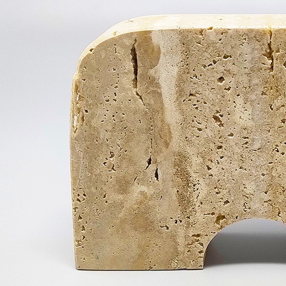 Image 1 of Sculpture originale d'éléphant en travertin des années 1970 par Enzo Mari pour F.lli Mannelli