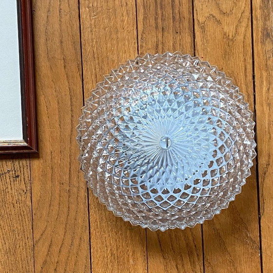 Image 1 of Vintage glazen wand-/plafondlamp uit de jaren 70 of 80