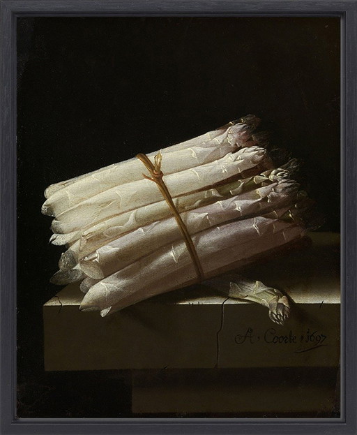 Adriaen Coorte ---Nature morte avec asperges (encadré)