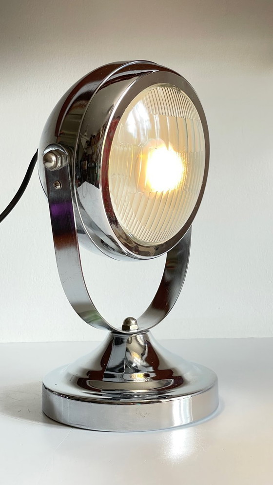 Image 1 of LAMPE Phare METAL Chromé Années 90