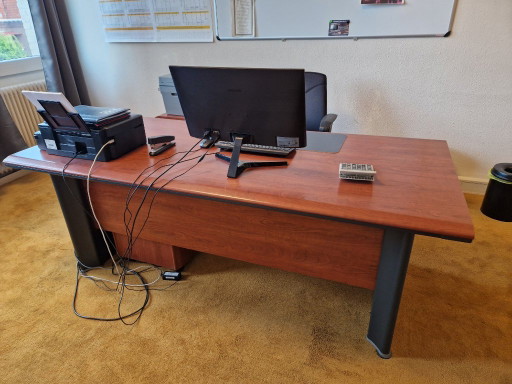 2x Scrivanie Newform Ufficio 180/200x80cm Con Cassettiere