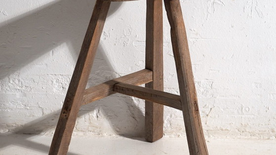 Antique oriental primitive style stool (c.1920) #2 (photo 3 of 40)