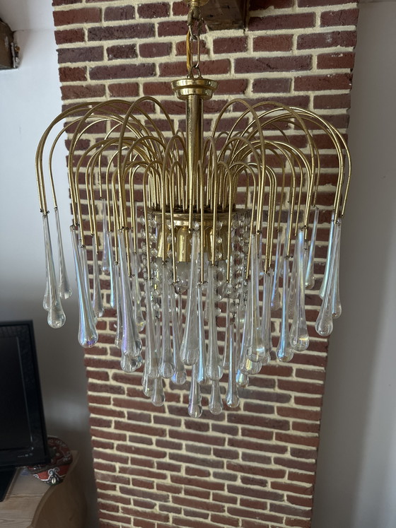 Image 1 of Vintage Italian “teardrop” chandelier