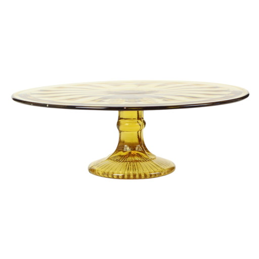 Art Deco Amber Cake Dish