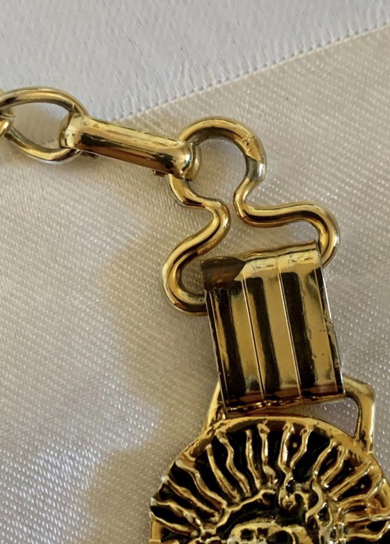 Ceinture Vintage GUCCI à Médaillon « Sunface » – Pièce de Collection Baroque des Années 1970/80 – – Cadeaux (photo 7 of 7)