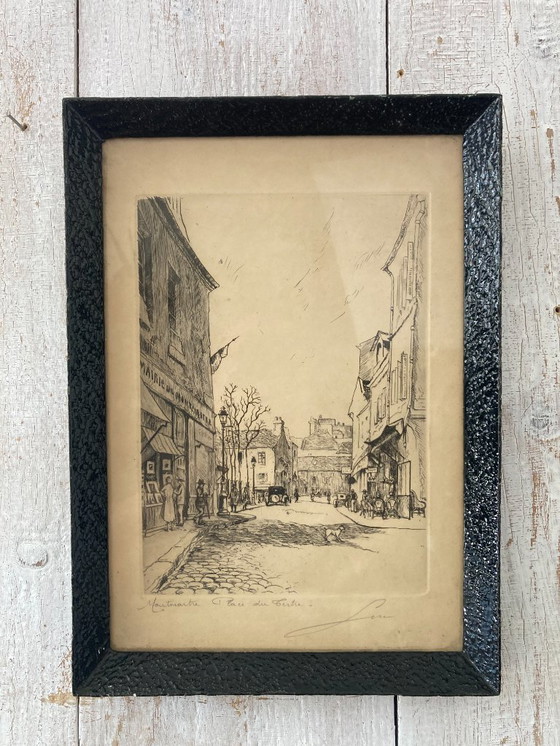 Image 1 of Altes Gemälde von Montmartre in Paris