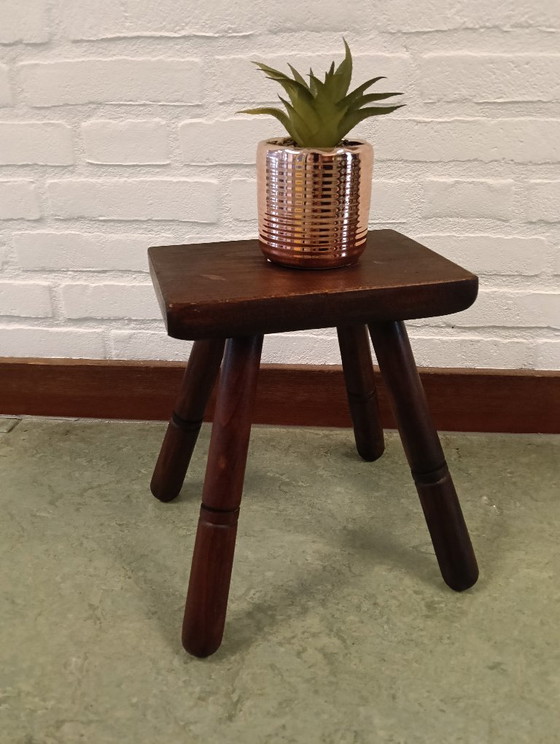 Vintage Wooden Stool from the 70s/80s (photo 8 of 9)