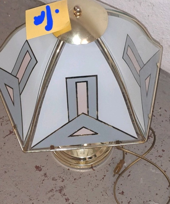 2x Hollywood Regency Vintage Lamp – Table lamps, Glass, Metal (photo 4 of 6)
