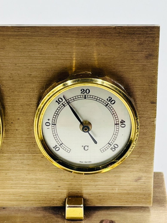 Image 1 of Vintage 1970s West Germany Weather Station – Brass Triptych