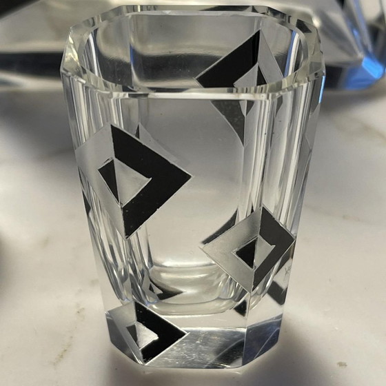 Servizio da Liquore Cubista Art Déco in Cristallo di Karl Palda, anni '30, Set di 8 – Bicchieri e caraffe (photo 12 of 17)