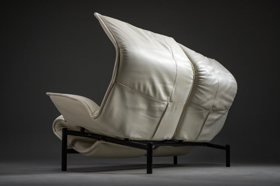 Image 1 of Vintage Cassina Veranda Reclining Sofa in Cream Leather, 1980s