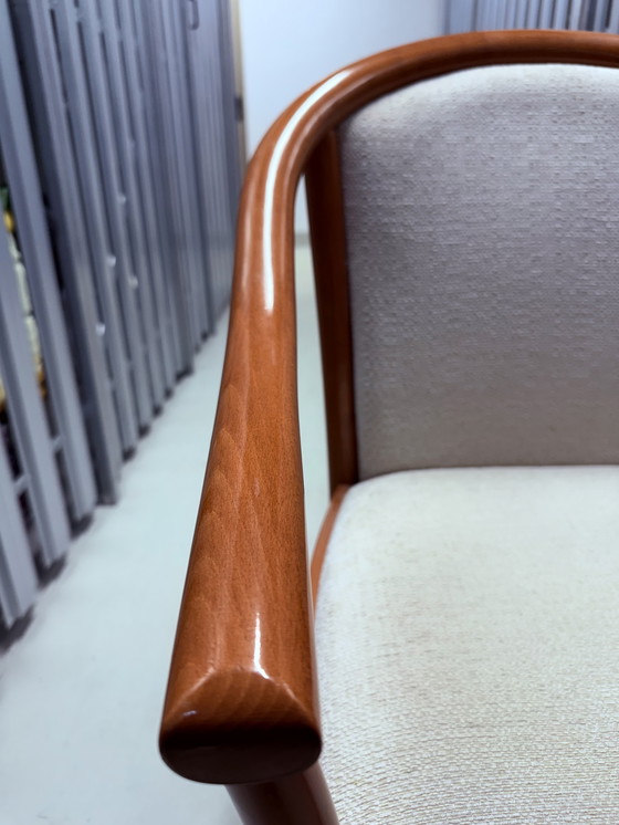 Image 1 of 3x BP Sedie Design „MANUELA“ – Original Made in Italy – Buche Holzstuhl mit Armlehnen 