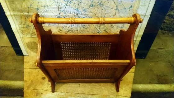Porte-revues en chêne cannage – Vintage (photo 4 of 12)