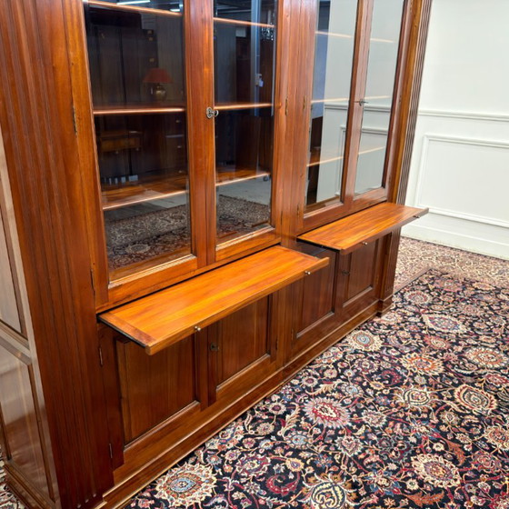 Classic English Bookcase with Columns – Glass, Wood (photo 18 of 20)