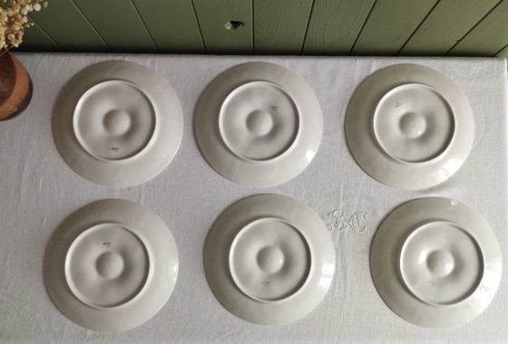 Image 1 of Lot de 6 assiettes à huitres en porcelaine de Pillivuyt