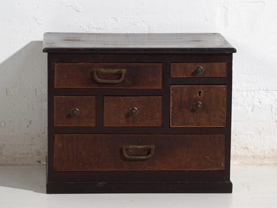 Small antique Japanese Tansu - Taishō / Showa Period (c. ) #99 – Chest of drawers, Metal (photo 29 of 40)