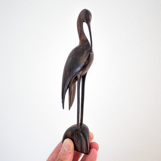 Vintage Hand-Carved Wooden Bird Figurine: Mid-Century Modern – Decorative Objects (photo 10 of 10)