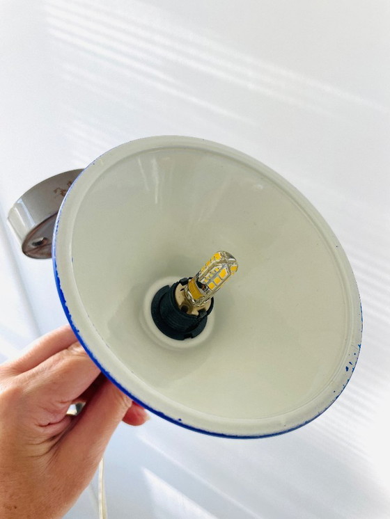 Image 1 of 2x vintage design LAMPS Belid blue PostModern 80s 90s retro