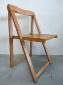 Set of 2 vintage 1960s Aldo Jacober Trieste (style) 'caned' wooden folding chairs.