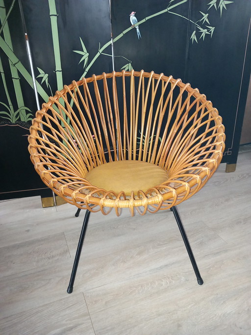 Sedia in rattan dal tipico design olandese per Rohé Noordwolde Holland
Design olandese degli anni Sessanta