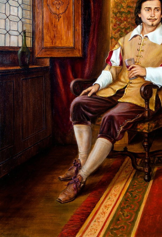 Original Oil Painting In Anticipation - Based On A. Dumas's "The Three Musketeers" – Paintings & Drawings (photo 6 of 7)
