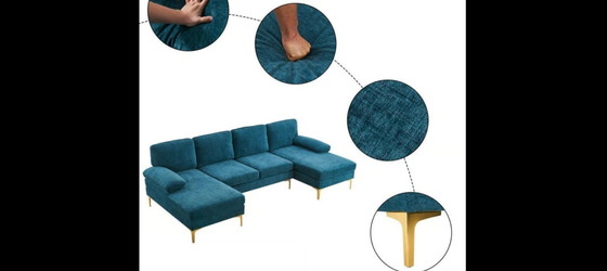 Image 1 of Sale Large Sectional Sofa Set with 2 Chaise Couch
