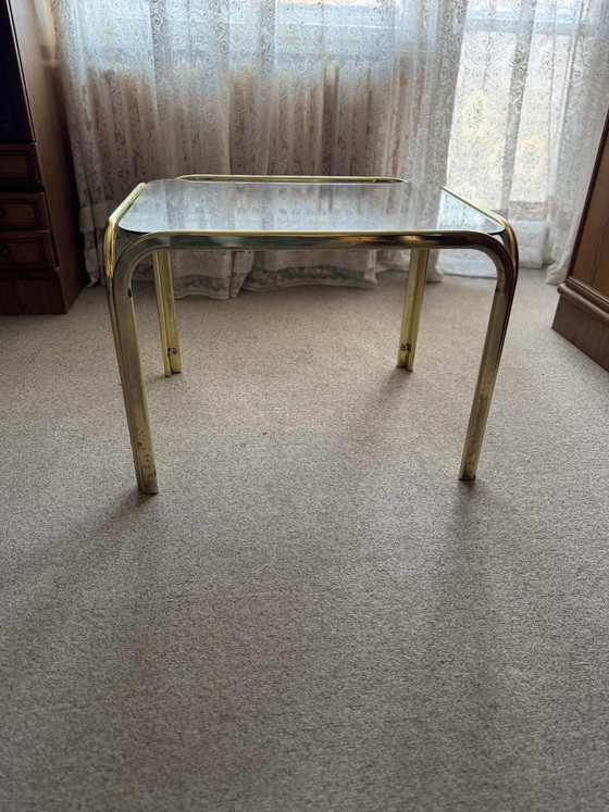 Vintage Brass Coffee Table, 1970s – Coffee table books, Glass (photo 4 of 6)