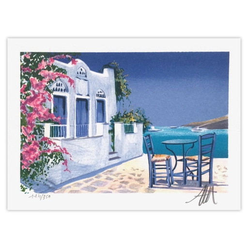André BONGIBAULT signierte Lithographie Grèce – Petite Suite 07 – lithos zeefdrukken, Paper (photo 2 of 5)